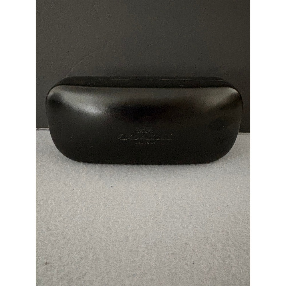 Coach Women Eyeglass Case Hard Clamshell Black Embossed Logo Designer Eyewear